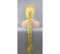 GHK Adult Tangled Cosplay Wig Princess Rapunzel Long Braids Blonde Synthetic Hair