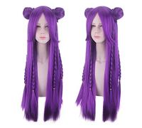 GHK Anime Game League of Legends LOL Kaisa Cosplay Wigs For Women 80cm Long Purple KDA Braiding Synthetic Hair Perucas Cosplay Wig
