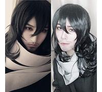 GHK Biamoxer 45cm My Boku no Hero Academia Shouta Aizawa Cosplay Wigs Long Wavy Black Heat Resistant Cosplay Costume Wig