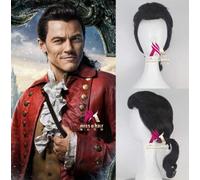 GHK Biamoxer Beauty and the Beast Prince Gaston Wig Black Short Wig Cosplay Halloween Role Play Hair Black