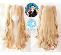 GHK Biamoxer FGO Fate Grand Order Ereshkigal Cosplay Wig Servant Lancer Ponytails Blond Facial Hair