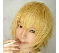 GHK Cheap Wigs For Men Synthetic Hair Heiwajima Shizuo Halloween Costume Party Red Black Green Pink Purple Yellow White Cosplay Wig yellow