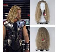 GHK Cosplay Wig Thor Odinson The Avengers Curly Long Blonde Men Synthetic Hair for Adult