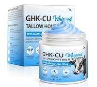 GHK-Cu Copper Peptide Cream for Face, Grass-Fed Beef Tallow & Honey Balm with Methylene Blue & Vitamin E - Anti-Aging Firming Moisturizer, Dry Skin, Deep Hydration & Barrier Support
