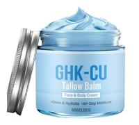 GHK-Cu Copper Peptide Tallow and Honey Balm, Whipped Grass-Fed Beef Tallow Moisturiser for Face & Body, with Manuka Honey & Vitamin E for Dry, Sensitive, Aging Skin, Deep Hydration Care 60g (1pcs)