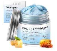 GHK-Cu Copper Peptides Beef Tallow Balm, 60g Moisturizer for Face & Body with Manuka Honey & Vitamin E, Deep Hydration, Grass-Fed Blue Tallow & Honey Skincare