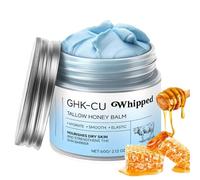 GHK-CU Copper Peptides Beef Tallow for Skin Care-Tallow and Honey Balm,Tallow Face Cream,Tallow Face Moisturizer, Organic Grass-Fed Whipped Tallow Balm with Raw Honey,Deep Hydration for Face&Body