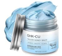 GHK-Cu Copper Peptides Beef Tallow Skin Care, Manuka Honey Infused Grass-Fed Beef Tallow Balm, Vitamin E Moisturizer for Face & Body, Dry Sensitive & Aging Skin Care 60g