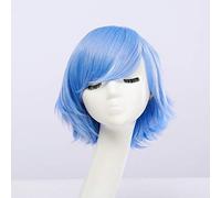 GHK Fahion Cheap Synthetic Short Men's Wig White Purple Blue Yellow Black Silver Grey Green Red Anime Cosplay Wigs For Party 30cm sky blue