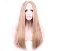 GHK Fashion Cheap European Popular Straight Lolita Long Blonde Wig Cosplay Costume Synthetic Hair Wigs For Women Middle Part