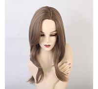 GHK Light Brown Short Wave Wigs for Women Synthetic Cosplay Wigs Side Part Blonde Natural Hair Wigs Heat Resistant Fiber Women
