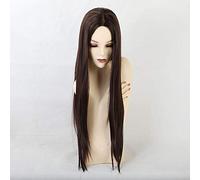 GHK Long Straight Wigs for Woman Cosplay or Party Wigs Brown Middle Part Natural Synthetic Heat Resistant Fiber Wigs