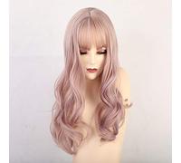 GHK Long Synthetic Wigs With Bangs Mixed Blonde Brown Natural Wave Wigs For White Women Cosplay Wigs Heat Resistant Fiber Wigs lc198-3