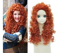 GHK Movie Brave Princess Merida Cosplay Wig Synthetic Orange Hair Long Curly Wigs For Anime Halloween Costume Party