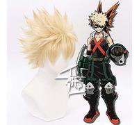 GHK My Boku no Hero Academia Bakugou Katsuki Bakugo Short Blonde Wig Cosplay Costume Heat Resistant Synthetic Hair Perucas