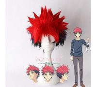 GHK Red Blue Black Shokugeki no Soma Yukihira souma Mixed Color Cosplay Wig Short Hair