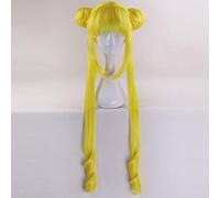 GHK Sailor Moon Tsukino Usagi Cosplay Wig 90cm Crystal Long Lemon Yellow Blonde Wigs Costume Heat Resistant Synthetic Hair Perucas yellow