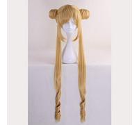 GHK Sailor Moon Tsukino Usagi Cosplay Wig 90cm Crystal Long Lemon Yellow Blonde Wigs Costume Heat Resistant Synthetic Hair Perucas blonde