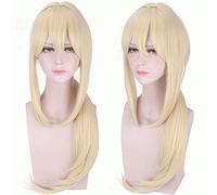 GHK Violet Evergarden Anime Cosplay Wig Claudia Hodgins Gilbert Bougainvillea Benedict Halloween Costume Party Wigs For Women Men Blonde Straight