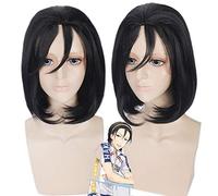 GHK Yowamushi Pedal Toudou Jinpachi Anime Short Black Cosplay Wig With Bangs Synthetic Hair Halloween Costume Party Wigs For Women