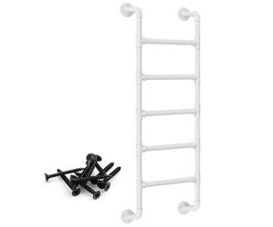 GHKFEJGDEN 4-8 foot long wrought iron fire ladder for attic and bunk bed, wall-mounted fire ladder with complete mounting kit (1.1 m/3.6 ft)