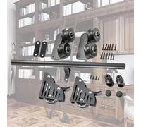 GHKFEJGDEN Sliding Library Ladder Hardware Kit with Upper Roller, Slide Roller System, Mobile Track Rail for Library Loft Rolling Ladder Track Rail Track Kit (Without Ladder)(6.6ft/200cm Track Kit)