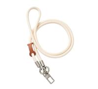 GHKJOK Adjustable Phone Lanyard with Braided Cream Cord - Secure Neck Crossbody Wrist Strap for Smartphone Anti-Loss Protection Featuring Metal Buckle and Leather Slider for Travel Everyday Use