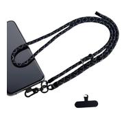 GHKJOK Black Adjustable Phone Lanyard Crossbody Strap with Secure Metal Clip - Versatile Neck or Wrist Holder for Travel and Outdoor Activities, Durable Nylon with Reinforced Loop for Keys and Bags