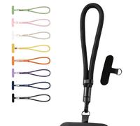 GHKJOK Black Phone Wrist Strap with 360° Rotating Adjustable Lanyard - Durable Polyester Hand Strap Holder Compatible with Most Phone Cases for Secure Daily Use, Commuting, and Outdoor Activities