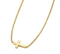GHKJOK Cross Necklace for Women Religious Jewelry - Dainty Gold Plated Horizontal Cross Pendant Chain Faith Minimalist Gift Layering Necklaces Rhinestone Crucifix Charm Crown Design Chunky
