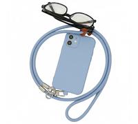 GHKJOK Light Blue Multi-Function Lanyard for Phone & Glasses - Adjustable Braided Strap with Leather Eyewear Holder and Secure Metal Hooks for Daily Commute, Outdoor Activities and Travel Use