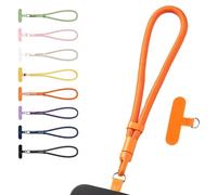 GHKJOK Orange Phone Wrist Strap for Secure Daily Use - 360° Rotating Buckle Adjustable Anti-Theft Mobile Phone Lanyard Durable Polyester Hand Strap Compatible with Most Phone Cases
