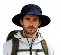 GHKJOK Wide Brim Bucket Hat, Mesh Ventilation with Detachable Chin Cord | Lightweight foldable wide-brim hat with breathable mesh and detachable chin cord for hiking, fishing and travel