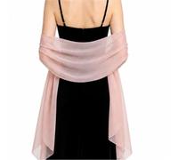 GHKJOK Women's Chiffon Wrap with Gold Scarf Clip, Blush Pink, 200 x 70 cm