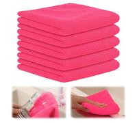 GHKLNY Microfiber Cleaning Cloth-11.8 x 11.8 inches - 5 Pack Premium Microfiber Towels for Washing Dishes- Absorbent,Quick Drying,Lint Free,Scratch-Free,Dish Towels for Kitchen,Car (Hot Pink)