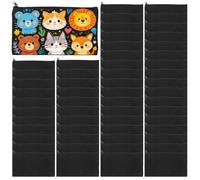 Ghligna 50pcs Blank Canvas Pouch, Multi Purpose Plain Makeup Bags with Zipper, Black Small Canvas Pouch for Cosmetic Toiletry Stationary Storage, 4.7 x 8.3 inch