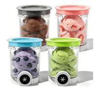 Ghligna Pack of 4 500 ml Ice Maker Accessories, BPA-Free and Dishwasher Safe Cups Compatible with Creami Swirl Container, Creami Accessories for Ninja Ice Cream Maker NC700 701
