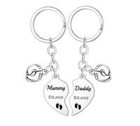 Ghloyza 2025 New Parents Gifts New Mum Gifts Dad Gifts Mummy to Be Keyrings Daddy to be Gifts First Time Mum Keyring First Time Dad Gifts Fathers Day Gift Mothers Day Keyrings