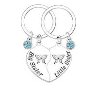 Ghloyza 2PCs Big Sister Little Sister Matching Heart Keyring for Women Sister Gifts from Sister Friendship Gifts Birthday Thanksgiving Gifts for Sister Friend Bestie