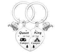 Ghloyza 2PCS Camper Keyring Gifts for Men Women, Funny Caravan Essentials Keyring Quirky Campervan Gifts, Cool Gifts for Rv Owners, Camping Decor Camper Accessories for Camping Lovers