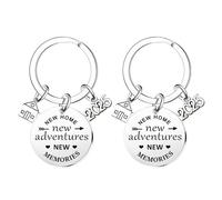 Ghloyza 2pcs Housewarming Gift Keyrings - New Adventures Realtor Closing Gifts Keyring