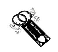 Ghloyza 2PCs Housewarming Gifts 2025 New Home Keyrings New House Keyring Sweet Homewarming Gifts for Women Couple Friends Adventures Home Owners Keyrings