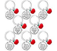 Ghloyza 8Pc Teacher Gifts Keychain Thank You for Graduation Gift Appreciation Women Men Keyring Best on Teachers Day Season (Never Underestimate)