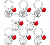 Ghloyza 8Pc Teacher Gifts Keychain Thank You Gifts for Teacher Graduation Gift Appreciation for Teacher Women Men Teacher Keyring for Best Teacher on Teachers Day Graduation Season (Great Teacher)