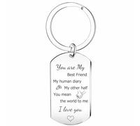 Ghloyza Anniversary Keychain Gifts for Him Her Christmas Birthday Gift for Husband Boyfriend Wife Girlfriend You Are My Best Friend My Human Diary Keyrings