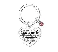Ghloyza Auntie Gifts Auntie Keyring Auntie Christmas Birthday Gifts from Niece Nephew Aunt Keyring Mothers Day Gifts for Auntie Aunt Gift Best Auntie Belongs to Me Keyrings
