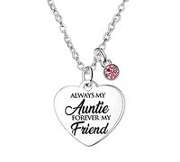 Ghloyza Auntie Necklace Mother’s Day Gifts For Auntie Aunt Gifts From Niece Nephew Auntie Birthday Gifts Christmas Gifts Always My Auntie Forever My Friend (Always my auntie)