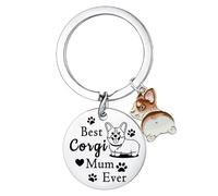 Ghloyza Best Corgi Mum Ever Keyring Corgis Gifts for Dog Mum Gifts Corgi Dog Keyring Corgis Lover Present