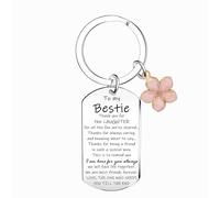 Ghloyza Bestie Keyring Gifts Thank you for the Laughter True Friend Gifts for Women Girls Birthday Christmas Thanksgiving New Year Keychain Gifts for Best Friend Friendship Keyring Gift