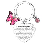 Ghloyza Bonus Daughter Gifts Birthday Graduation Christmas Presents for Bonus Daughters Step Daughter Keyring from Step Mum Stepdad